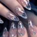 Almond Shaped Fake Nails | Medium Acrylic Fake Stick on Nails Full Rhombus Crystal Fake Nail Kit in 12 Sizes with Glue for Home or Salon - Buy Online on SooperMarket.com