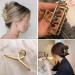 4.7 Inch Gold Metal Hair Clips 4PCS - Non-Slip Big Jaw Clips for Thick & Thin Hair - Cute Butterfly Fashion Accessory for Women & Girls - Buy Online on SooperMarket.com