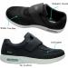 KWUKOTY Men's Diabetic Adjustable Sneakers - No Lace | Wide Sizes 7-12 | Plantar Fasciitis Relief | Black - Buy Online on SooperMarket.com