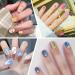 JSRQT 12 Sheets Colorful Nail Stickers Cute Cartoon Full Wrap Nail Art Stickers Decals Kids Girls Self Adhesive Nail Polish Stickers with Nail File Nail Stickers Strip with Rainbow Heart Unicorn - Buy Online on SooperMarket.com