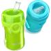 Smilo Sippy Cup 2 Pack for Toddlers (1+ years) - Spill Proof, Fold-Away Silicone Spout - 8.5 oz Capacity - BPA-Free - Made in USA - Aqua & Green/Blue - 2 Pack - Buy Online on SooperMarket.com