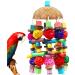 MQUPIN Big Bird Parrot Parrot for Cacadus Gray Parrotes Aras and Amazon Parrotes Multi-Color Natural Wooden Block Toys To Climb Chew Disease and Clean