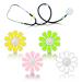 Woanger 4 Pcs Sunflower Bling Stethoscope Charms Flower Stethoscope Tag Stethoscope Accessories Gift for Doctor Nurse Nursing Students Pink White Yellow and Green