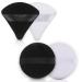 4pcs Makeup Powder Puffs Velvet Triangle Powder Puff Round Soft Powder Sponge Pressed Setting Powder Foundation Puffs for body Face Make up Dry Wet Washable Black&White 2Triangle+2Round (4) 1 count (Pack of 4)