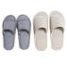 6 Pair of Open Toe Breathable Slippers Solid Color Casual Slippers Spa Slippers for Guests  Hotel  Travel  Unisex Universal Size Washable (3 beige medium size+3 gray large size)