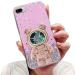 Tivenfezk Nadoli for iPhone 7 Plus/8 Plus Treibsand B r astronaut Hidden Stand shell caricature glitter astronaut stand soft silicone bling cell phone case.