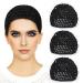 3 Pieces Mesh Crochet Hair Net Snoods for Women  Soft Rayon Knit Crochet Hairnet Hair Cover Accessory for Sleeping (Black)