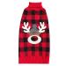 KYEESE Christmas Dog Sweaters Reindeer Dog Sweater Red Buffalo Check with Leash Hole for Small Medium Dogs Pet Apparel Large (11-19lbs) Christmas (Reindeer)