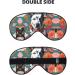 SSIMOO Cattle Dog Floral Print Double-Sided Eye Mask | Soft Light Blocking Sleep Mask for Enhanced Sleep Quality - International Shipping Available - Buy Online on SooperMarket.com