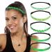 MoKo St Patricks Day Headband 5Pack Non-Slip Stretchy Green Glitter Clover Headbands Accessories for Women Girls Teens