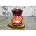 Hand Painted Red Elephant Soapstone Oil Burner Aroma Diffuser | Jali Work Tea Light Holder for Aromatherapy - Buy Online on SooperMarket.com