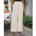 Vetinee Wide Leg High Waisted Dress Pants for Women XL - Vanilla Ice | Business Office Trousers with Pockets - Buy Online on SooperMarket.com