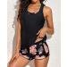 Yonique Women's 3-Piece Athletic Tankini Swimsuit Set - X-Large Pink Floral & Black - Buy Online on SooperMarket.com
