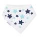 Dotty Fish Baby Bandana Bibs. Drool Bibs. Super Absorbent Teething Bibs for Girls Boys Unisex. Organic Cotton Bibs. One Size Blue Stars