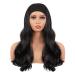 MapofBeauty 24 Inch/60 cm Long Synthetic Heat Resistant Curly Hair Headband Wig (Black)