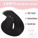Vlasy Clip in Hair Extensions 16 Inch - Black Brown Human Hair 7 Pcs Seamless Straight Clip in Extensions for Women - Buy Online on SooperMarket.com