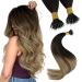 Youngsee nanoring extensions real hair balayage nanoring extensions 35cm hair recovery real hair nanoring brown balayage blond nano hair extensions nano extensions real hair 50g #2/6/24 35 cm-nano 2-3/6/24