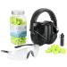 Procase hearing protection and eye protection Set NRR 28 dB soundproofing shooter + protective glasses + 60 pairs of ultra-like foam earplugs