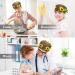 Nurse Scrub Caps - Sunflowers White Wooden Working Cap with Button and Bow Hair Scrunchie - Buy Online on SooperMarket.com