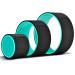 FEWOO Yoga Wheel for Back Pain, Yoga Prop Wheel, Sports Yoga Back Roller for Pain Relief, Stretching, Improving Flexibility, Massages and Backbends Black+Green 3 Set