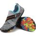 Kids Water Shoes - Lightweight Slip-On Aqua Sock for Boys & Girls - Comfort Sole for Easy Walking - Grey/Blue - Size 2 Big Kid - Buy Online on SooperMarket.com