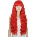 YEESHEDO Women's Long Wave Wig with Bangs - 28 Inches Natural Curly Wavy Synthetic Hair for Party, Cosplay, Halloween - Gold Red - Buy Online on SooperMarket.com