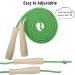 Adjustable 270cm Kids Jump Rope - Wooden Handle & Cotton Rope for Boys & Girls - Green Fitness Spring Rope - Buy Online on SooperMarket.com