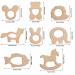 Tyfyh 8-Piece Wooden Baby Bite Ring Set | Safe Wooden Animal Teething Toys | DIY Craft Wooden Rings for Babies & Childcare - Buy Online on SooperMarket.com