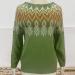 Tainrunse Sweater for Women Loose Fit Vintage Round Neck Long Sleeves Color-block Fashionable Pullover Autumn Green XX-Large - Buy Online on SooperMarket.com