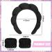 Puffy Spa Headband Set for Women - Black Terry Towel Cloth Fabric Headbands for Skincare, Shower, and Makeup Removal - Buy Online on SooperMarket.com