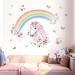 Wondever Large Rainbow Horse Flower Wall Decals for Girls Bedroom | Peel and Stick Kids Room Nursery Wall Art Stickers - Buy Online on SooperMarket.com
