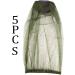 Green Net Face Mesh Cover 5 Pieces Net Mesh Face Protector Insect Bee Mosquito Resistance Sun Fish Hat with Extra Fine Holes for Outdoor - Buy Online on SooperMarket.com
