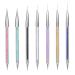 7 Pcs Nail Art Liner Brushes,Nail Art Point Drill Drawing Brush Pen Double Ended Dotting Tools Set,Dual-ended Painting Nail Design Brush Pen Include Liner Brushes and Dotting Pen 5/7/9/11/14/16/20 mm