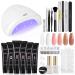 GAOY Poly Gel Nail Kit with Nail Lamp, 6 Pcs Builder Gel Nail Extension Kit with Nail Decorations for Nail Art DIY at Home