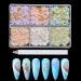 BAIYIYI Mixed 3D Flower Nail Charms and Metal Caviar Beads  Acrylic Resin Flowers Nail Design Gold Silver Nail Ball Beads for DIY Decoration Nail Craft Accessories With Pickup Pencil 6 Colors/Flower + Caviar Beads(Style ...