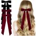 Velvet Bow Hair Clip 4PCS Red and Black Hair Bow Vintage Satin Bowknot Hairpins with Long Ribbon Party Bow Hair Barrettes Hair Accessories for Women Girls Gifts - Buy Online on SooperMarket.com