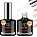 modelones 4 in 1 Nail Glue Base Coat Nail Polish Set Brush On Gel Nail Glue 15ml for Rhinestone  False Nails  Base Gel  Blooming Nail Art Gel Nail Kit for Acrylic Nails U V Lamp Needed 2 PCS