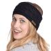 Brook + Bay Womens Winter Ear Warmer Headband - Fleece Lined Cable Knit Ear Band Covers for Cold Weather - Soft & Stretchy Head Wrap Black
