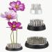 JUSTDOLIFE Flower Frogs - Stainless Floral Frogs Kenzan Flower Frog Vase | Round Metal Floral Arranger Pin Holder Ikebana | Flower Pin Frog Arrangements for DIY Flower Craft 0.9|1.34|2.36- 3 Pack Silver3