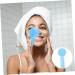 Healeved Face Pore Handheld Brush Facial Brush Silicone Bristles Face Cleaning 11.20X5.10X3.50CM Blue - Buy Online on SooperMarket.com