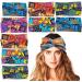 JSGHGDF Patterned Headwear Bohemia Knotted Wide Headbands Kids Adults Colorful Headpiece Fashionable and Comfortable Sweatbands Pink - Buy Online on SooperMarket.com