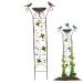 Bird drinks with garden tendril 2-in-1 metal bird water dispensable removable bird water dispenser retro stealing bird feeder for outdoor garden decor colibri