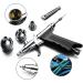Double Action Airbrush Kit with Trigger Air Brush Spray Gun - 0.2mm, 0.3mm, 0.5mm Needles - Ideal for Tattoo, Makeup, Nail Art, Hobby - Includes 3 Sets Nozzles, Air Cap, Paint Cups, Air Hose - Buy Online on SooperMarket.com
