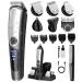 Beard Trimmer for Men Electric Razor Shavers for Men Face Cordless Rechargeable Waterproof Mens Grooming Kit Mustache Nose Body Hair Trimmer Clipper LED Display Gifts for Men Fathers Boys Black