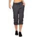 RBX Active Women's Fashion Lightweight Stretch Woven Body Skimming Drawstring Capri Pant Large Charcoal S21
