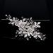 Wedding Hair Clip Rhinestone Bridal Hair Accessories Flower Hair Clip for Bride Bridesmaid Silver Handmade Flower Hair Pins Head Pieces for Women and Girls Hair Piece (Sliver) - Buy Online on SooperMarket.com