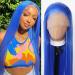 Towarm Blue Wig Long Straight Blue Synthetic Lace Front Wigs Pre Plucked Natural Hairline with Baby Hair for Black Women Heat Resistant Fiber Hair Cosplay Daily Wear Wig (Blue)