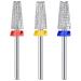 Peowuieu 3 Pieces Nail Carbide 5 in 1 Bit Multi-Function Tapered Shaping Nail Drill Carbide Nail Drill Bit Use for Both Left