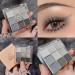 Black Smokey Eyeshadow Palette - 9 Cool Toned Matte Glitter Shades | Long Lasting & Waterproof Makeup for Girls and Women - Silver - Buy Online on SooperMarket.com