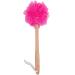 Shower Loofah Body & Back Scrubber - Exfoliating Loofah Bath Brush On a Stick - with Long Wooden Handle Back Brush for Men & Women - Easy Reach Body Wash & Lotion Applicator(Red)